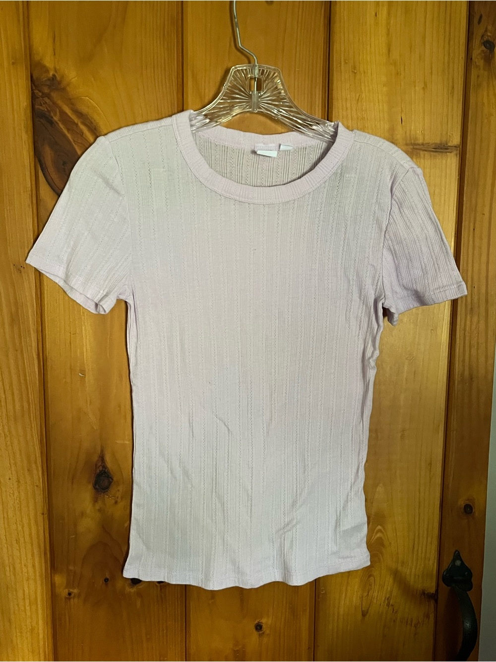 GAP Light Lavender Ribbed Tee - Crew Neck